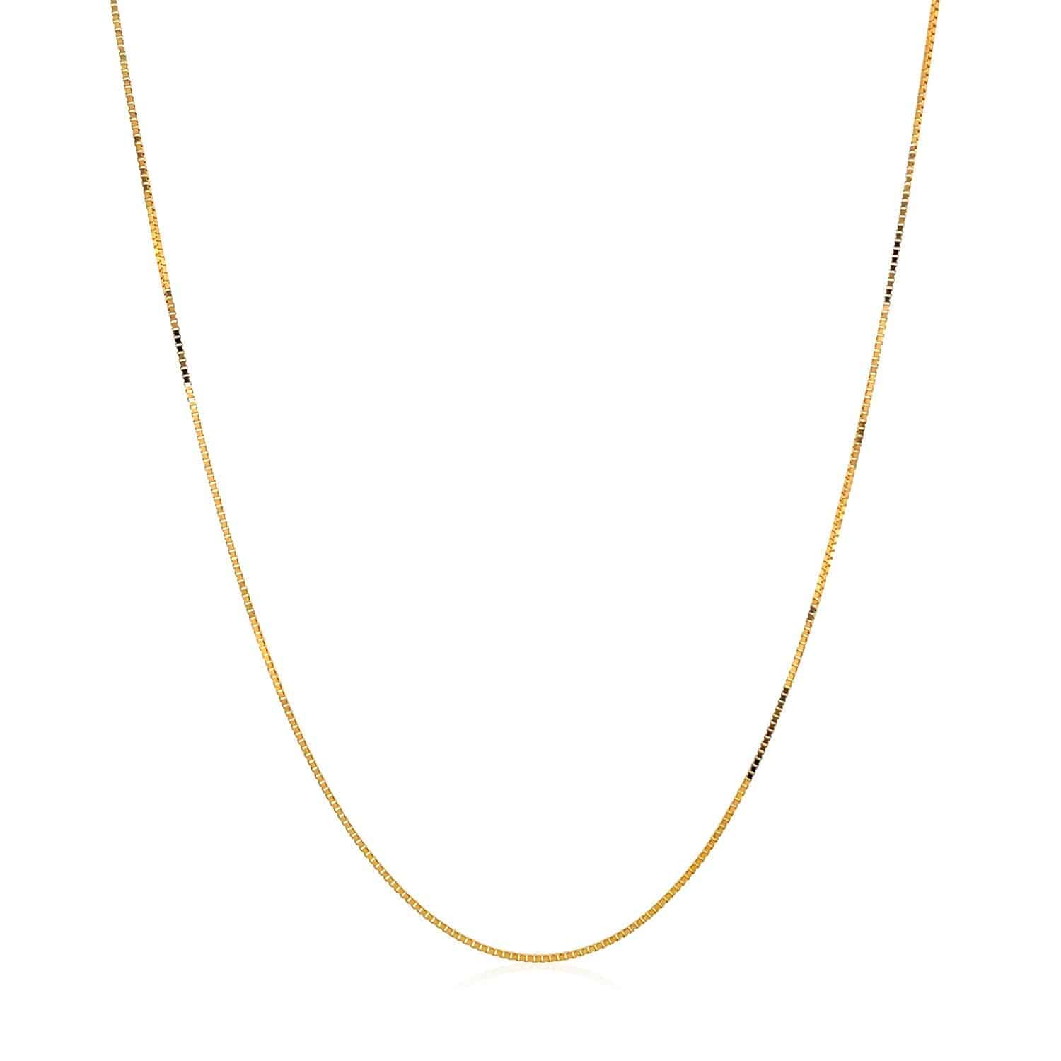 14k Yellow Gold Classic Box Chain (0.45 mm) - Forever in Harmony