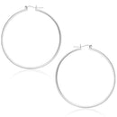 14k White Gold Polished Hoop Earrings (1.5x45mm) - Forever in Harmony