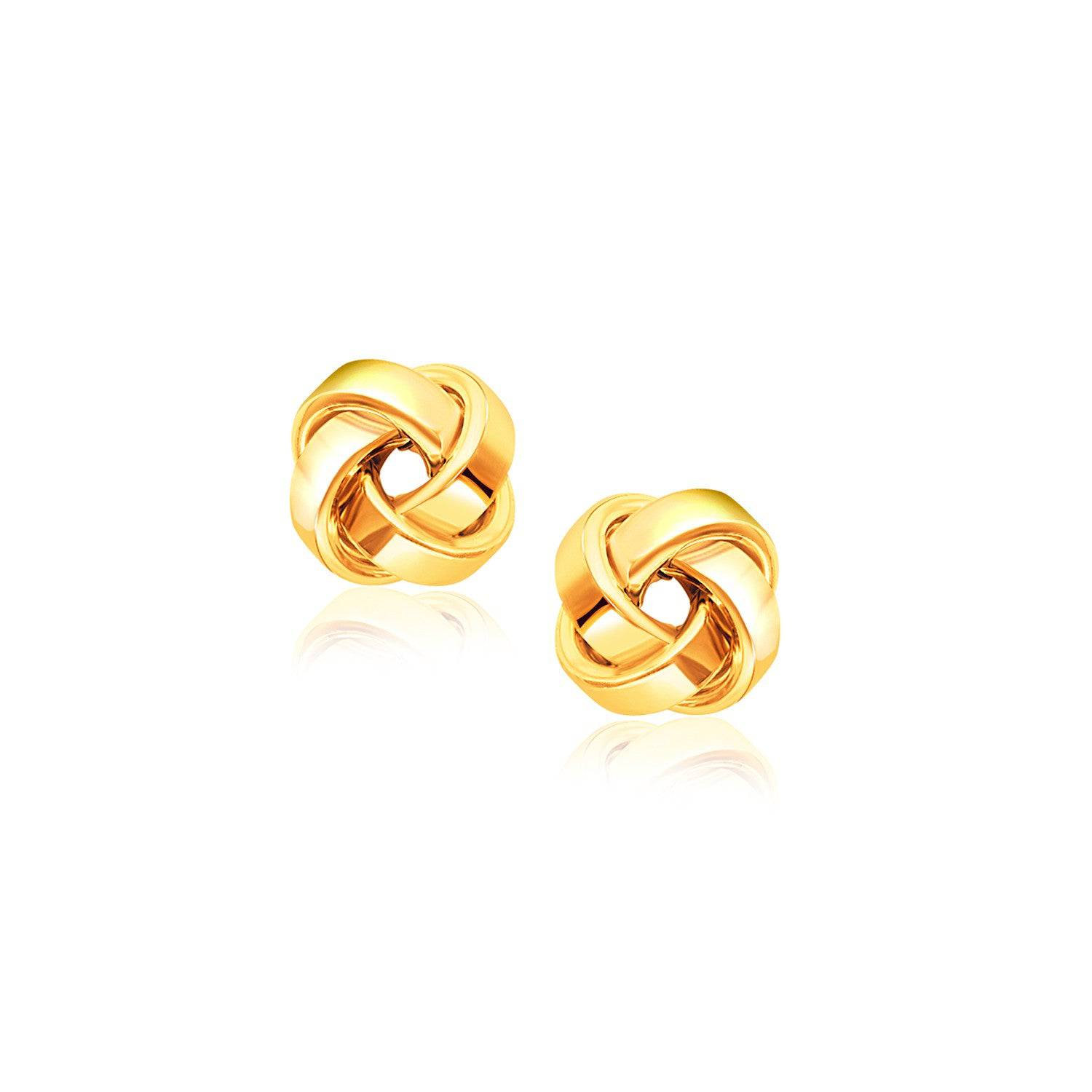 14k Yellow Gold Classic Love Knot Stud Earrings - Forever in Harmony