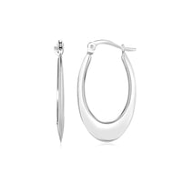 14k White Gold Polished Graduated Oval Hoop Earrings - Forever in Harmony