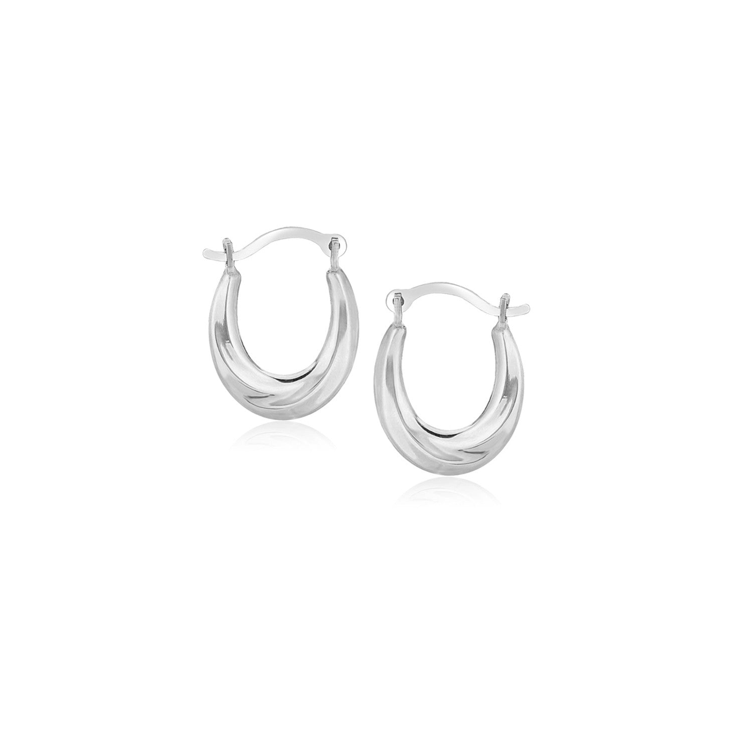 10k White Gold Oval Hoop Earrings - Forever in Harmony