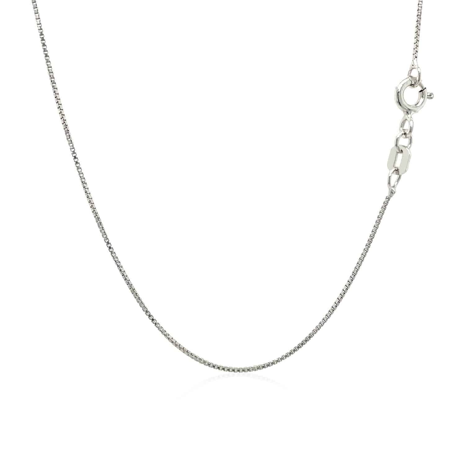 Sterling Silver Rhodium Plated Box Chain (0.70 mm) - Forever in Harmony