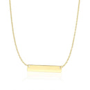 14k Yellow Gold Smooth Flat Horizontal Bar Style Necklace - Forever in Harmony