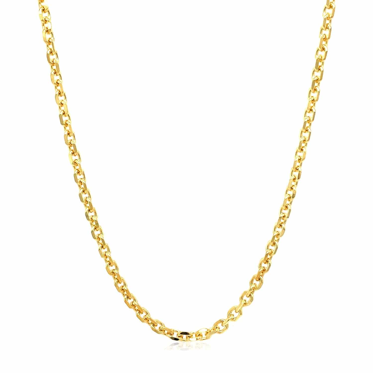 18k Yellow Gold Diamond Cut Cable Link Chain (2.60 mm) - Forever in Harmony