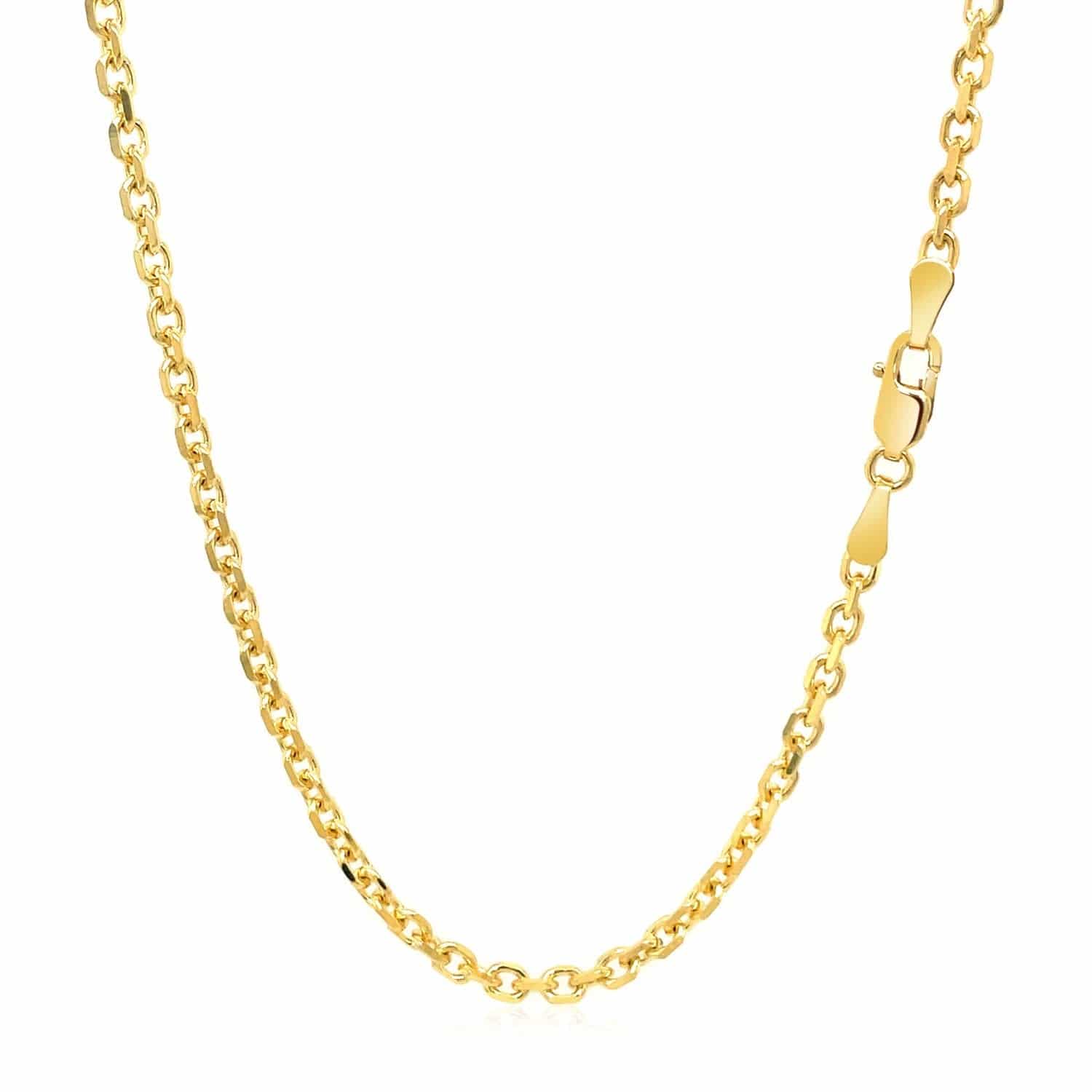 18k Yellow Gold Diamond Cut Cable Link Chain (2.60 mm) - Forever in Harmony