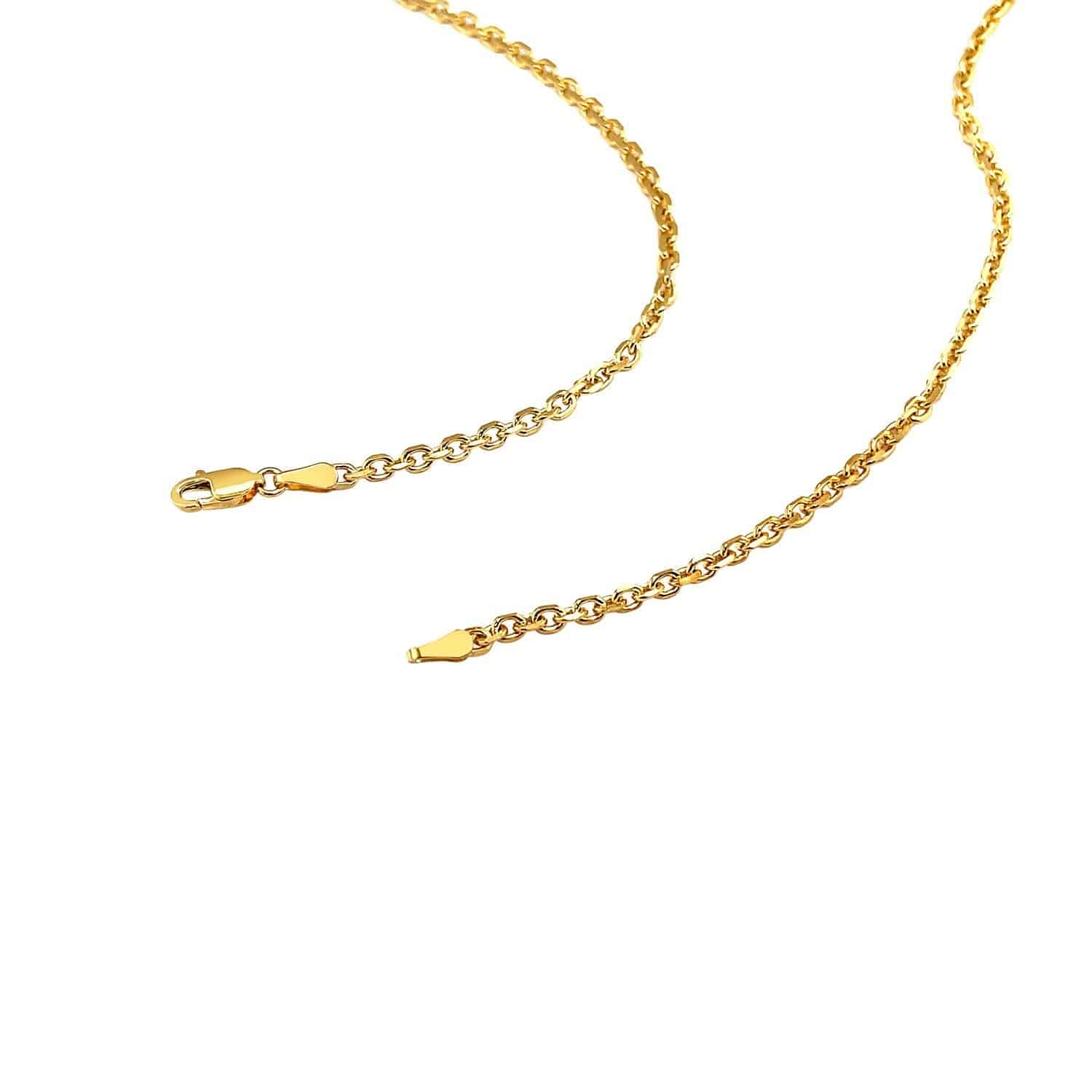 18k Yellow Gold Diamond Cut Cable Link Chain (2.60 mm) - Forever in Harmony