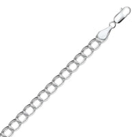 Sterling Silver Ridged Circular Chain Bracelet with Rhodium Plating (6.00 mm) | - Forever in Harmony