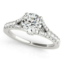 14k White Gold Split Shank Prong Set Diamond Engagement Ring (1 3/8 cttw) - Forever in Harmony