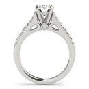 14k White Gold Split Shank Prong Set Diamond Engagement Ring (1 3/8 cttw) - Forever in Harmony