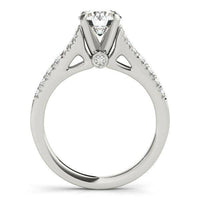 14k White Gold Split Shank Prong Set Diamond Engagement Ring (1 3/8 cttw) - Forever in Harmony