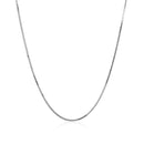 18k White Gold Box Chain 0.8mm (0.78 mm) - Forever in Harmony