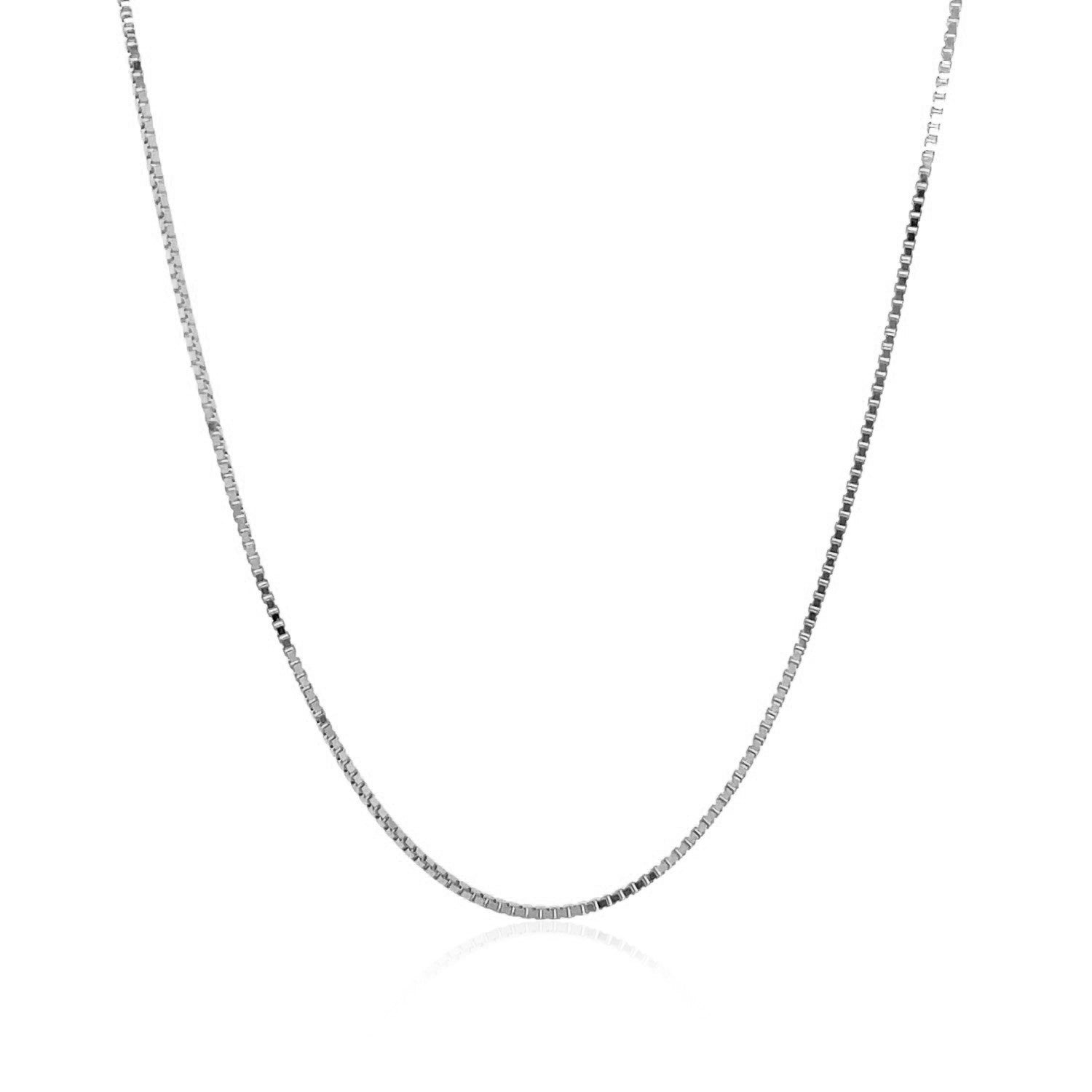 18k White Gold Box Chain 0.8mm (0.78 mm) - Forever in Harmony