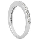 14k White Gold Pave Diamond Milgrain Wedding Ring Band Set 1/2 Around - Forever in Harmony