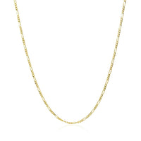 14k Yellow Gold Solid Figaro Chain (1.30 mm) - Forever in Harmony