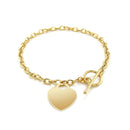 Toggle Bracelet with Heart Charm in 14k Yellow Gold (4.80 mm) | - Forever in Harmony