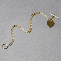 Toggle Bracelet with Heart Charm in 14k Yellow Gold (4.80 mm) | - Forever in Harmony