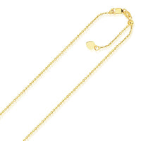 14k Yellow Gold Singapore Style Adjustable Chain (1.40 mm) - Forever in Harmony