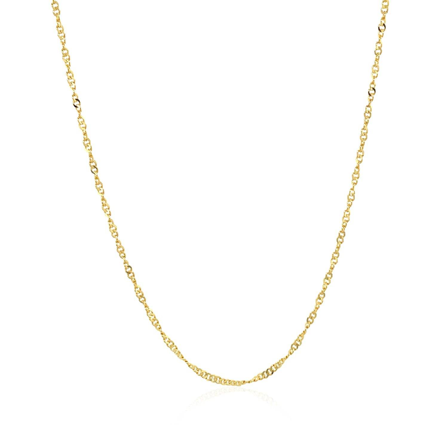 14k Yellow Gold Singapore Style Adjustable Chain (1.40 mm)