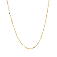 14k Yellow Gold Singapore Style Adjustable Chain (1.40 mm) - Forever in Harmony