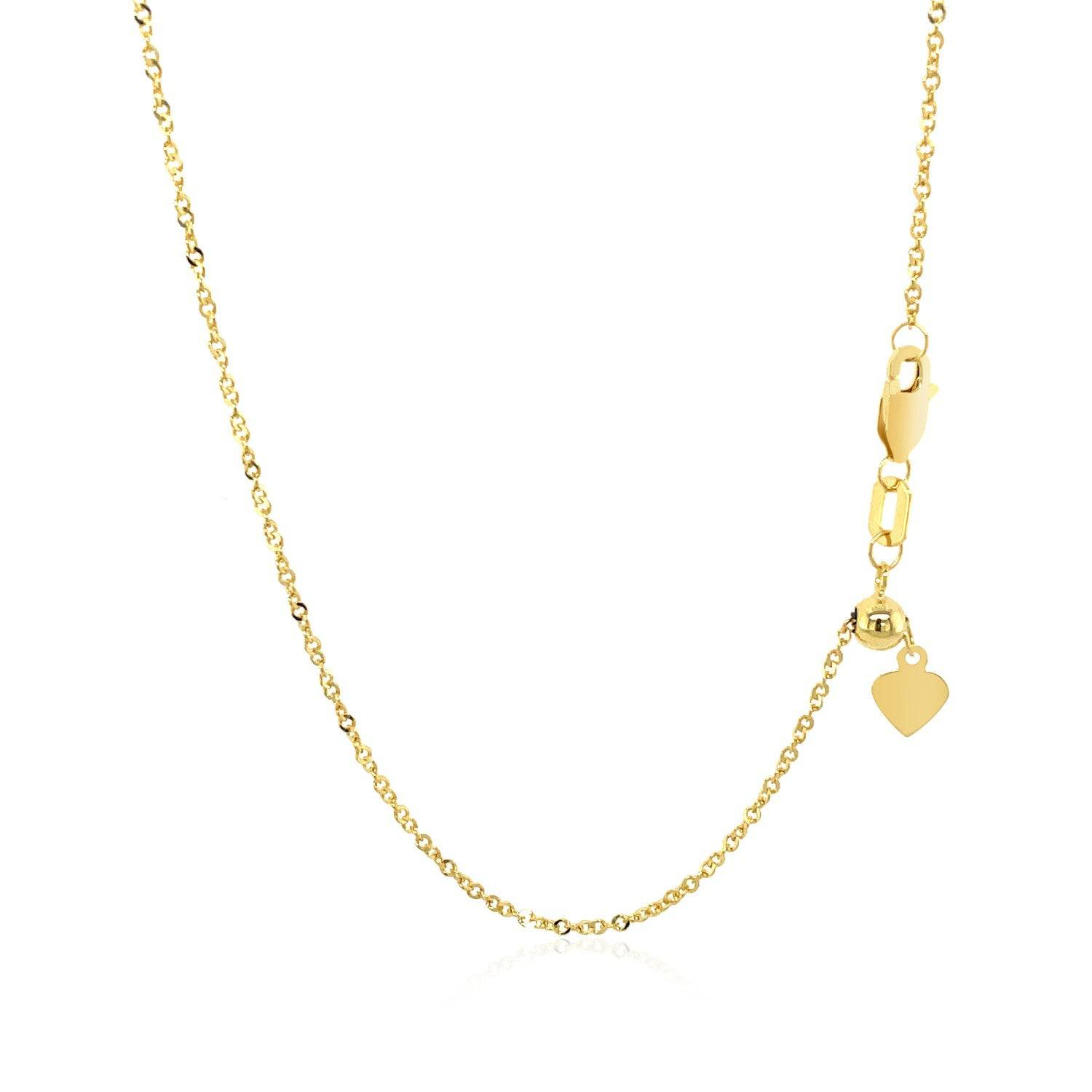 14k Yellow Gold Singapore Style Adjustable Chain (1.40 mm) - Forever in Harmony