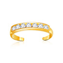 14k Yellow Gold Pave Set Cubic Zirconia Toe Ring - Forever in Harmony