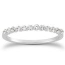 14k White Gold Floating Diamond Single Shared Prong Wedding Ring Band - Forever in Harmony