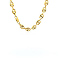 14k Yellow Gold Puffed Mariner Link Chain (6.80 mm) - Forever in Harmony