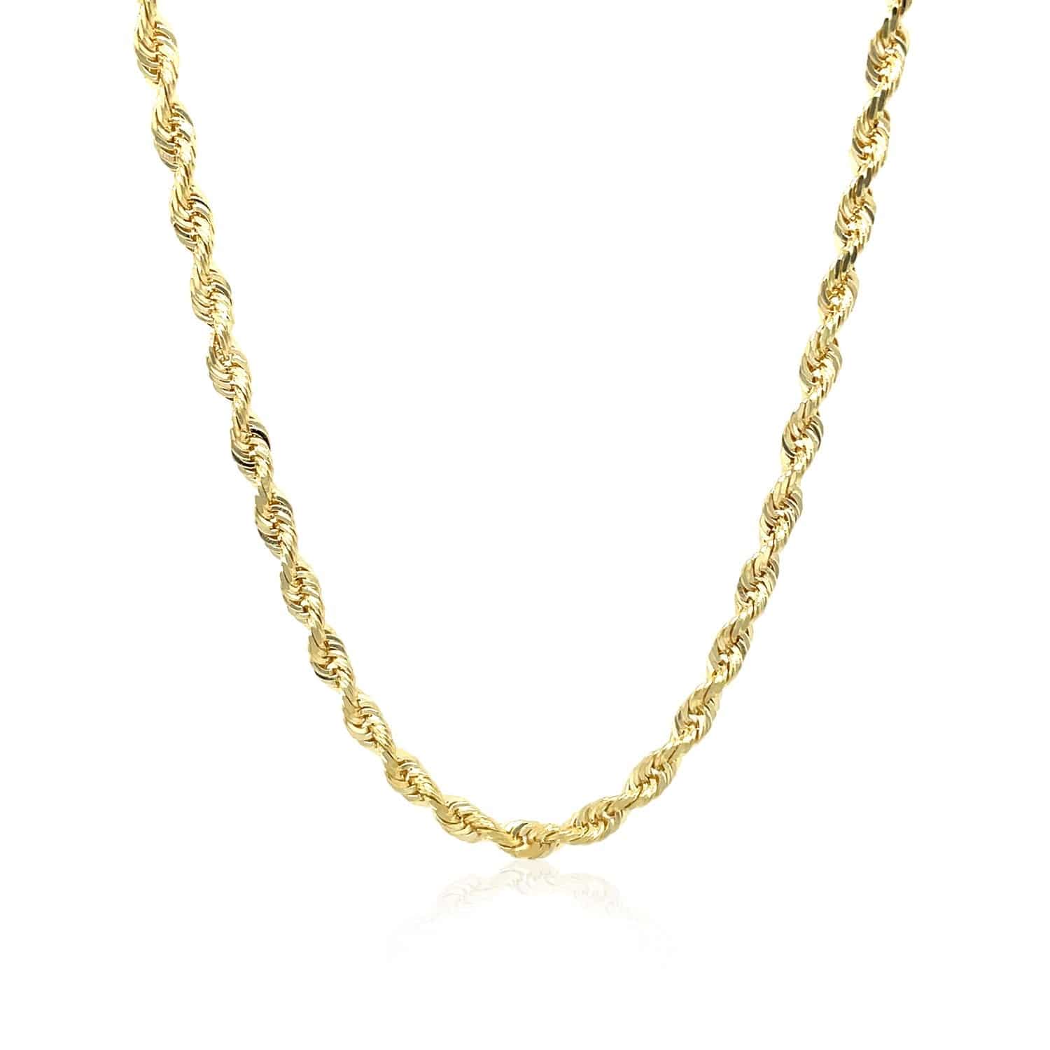 10k Yellow Gold Solid Diamond Cut Rope Chain (3.00 mm) | - Forever in Harmony