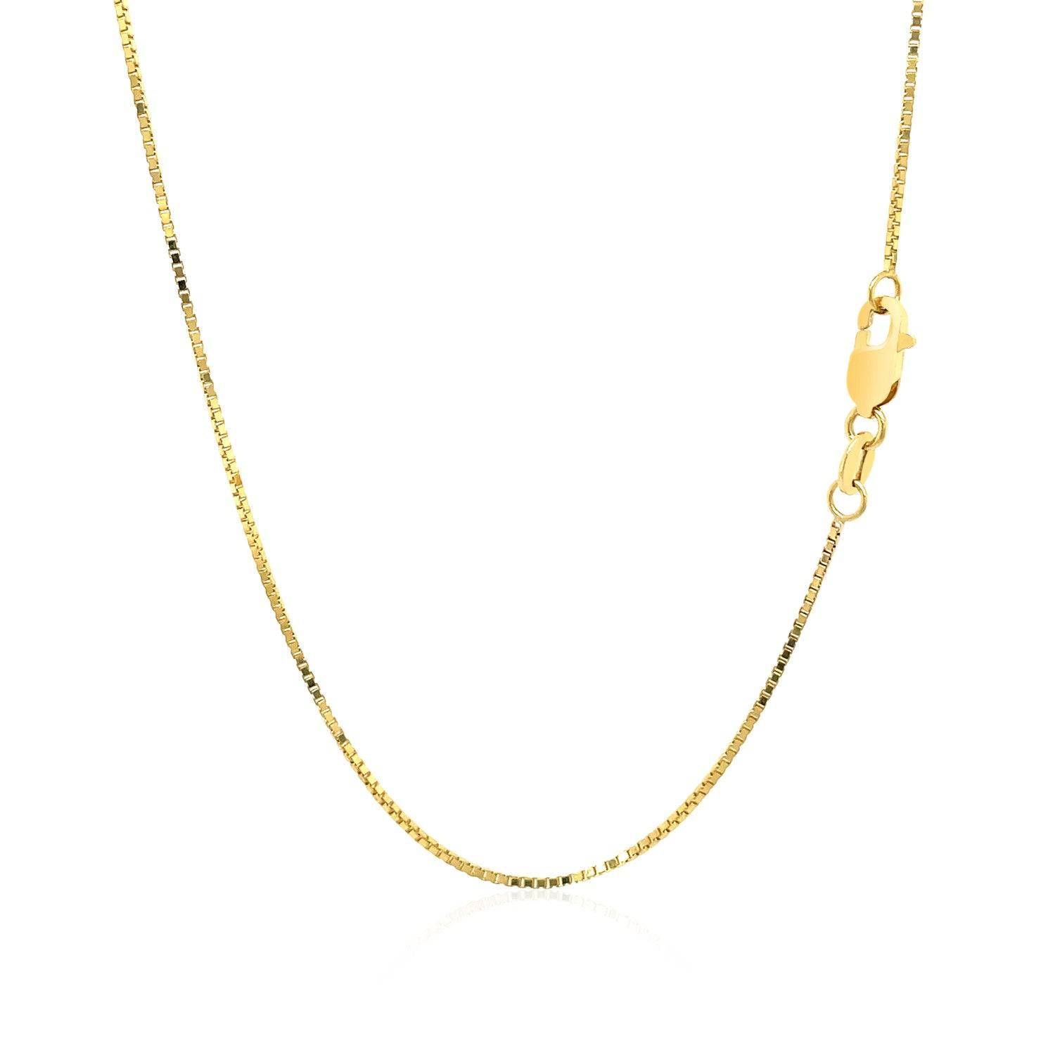 18k Yellow Gold Box Chain 0.8mm (0.78 mm) - Forever in Harmony