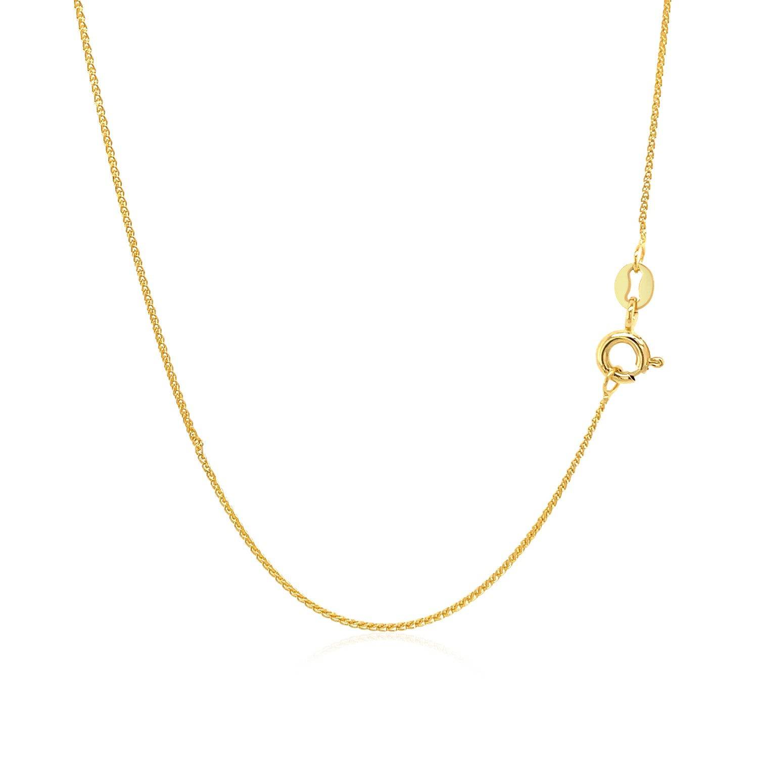 14k Yellow Gold Diamond Cut Round Wheat Chain (0.60 mm) - Forever in Harmony