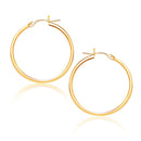 14k Yellow Gold Polished Hoop Earrings (1.5x25mm) - Forever in Harmony