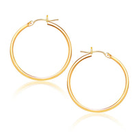 14k Yellow Gold Polished Hoop Earrings (1.5x25mm) - Forever in Harmony