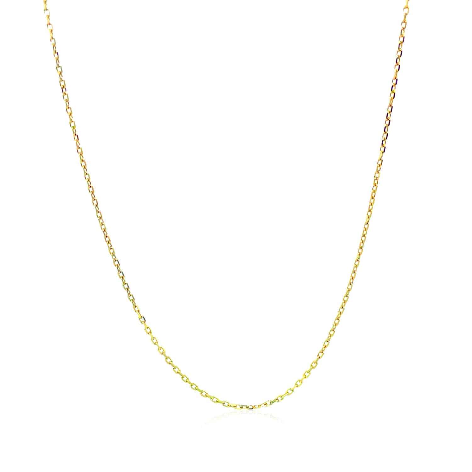 14k Yellow Gold Diamond Cut Cable Link Chain (0.87 mm) |