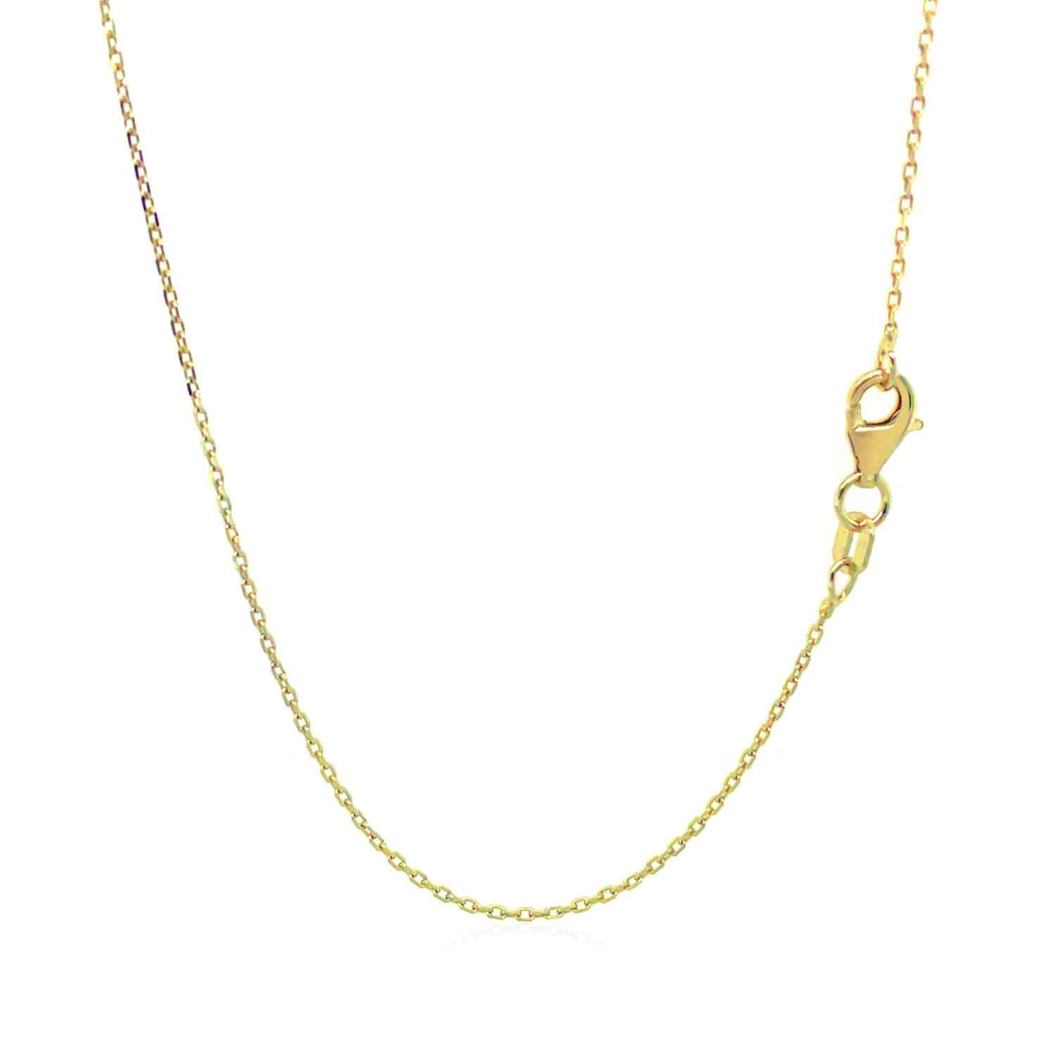 14k Yellow Gold Diamond Cut Cable Link Chain (0.87 mm) | - Forever in Harmony