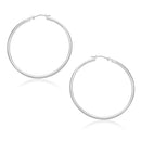 14k White Gold Polished Hoop Earrings (1.5x30mm) - Forever in Harmony