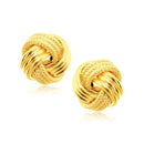 Interweaved Love Knot Stud Earrings in 14k Yellow Gold(12.7mm) - Forever in Harmony