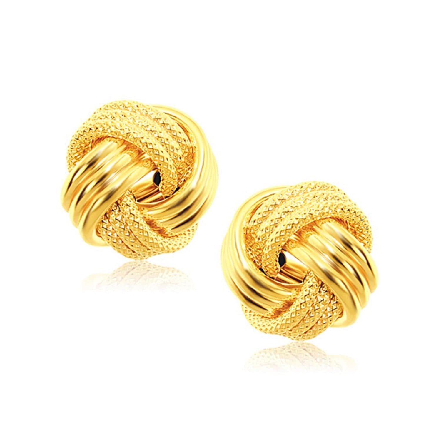 Interweaved Love Knot Stud Earrings in 14k Yellow Gold(12.7mm) - Forever in Harmony