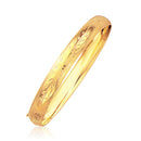 Classic Floral Carved Bangle in 14k Yellow Gold (8.00 mm) | - Forever in Harmony