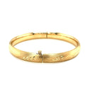 Classic Floral Carved Bangle in 14k Yellow Gold (8.00 mm) | - Forever in Harmony