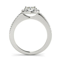 14k White Gold Pave Style Slim Shank Diamond Engagement Ring (1 1/8 cttw) - Forever in Harmony