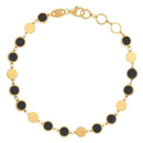 14k Yellow Gold Onyx Geometric Mirror Gem Chain Bracelet (5.00 mm) - Forever in Harmony