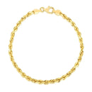 14k Yellow Gold Solid Diamond Cut Rope Bracelet (4.00 mm) | 7'' - Forever in Harmony