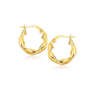 14k Yellow Gold Hoop Earrings (3x15mm) - Forever in Harmony