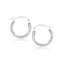 10k White Gold Fancy Hoop Earrings - Forever in Harmony