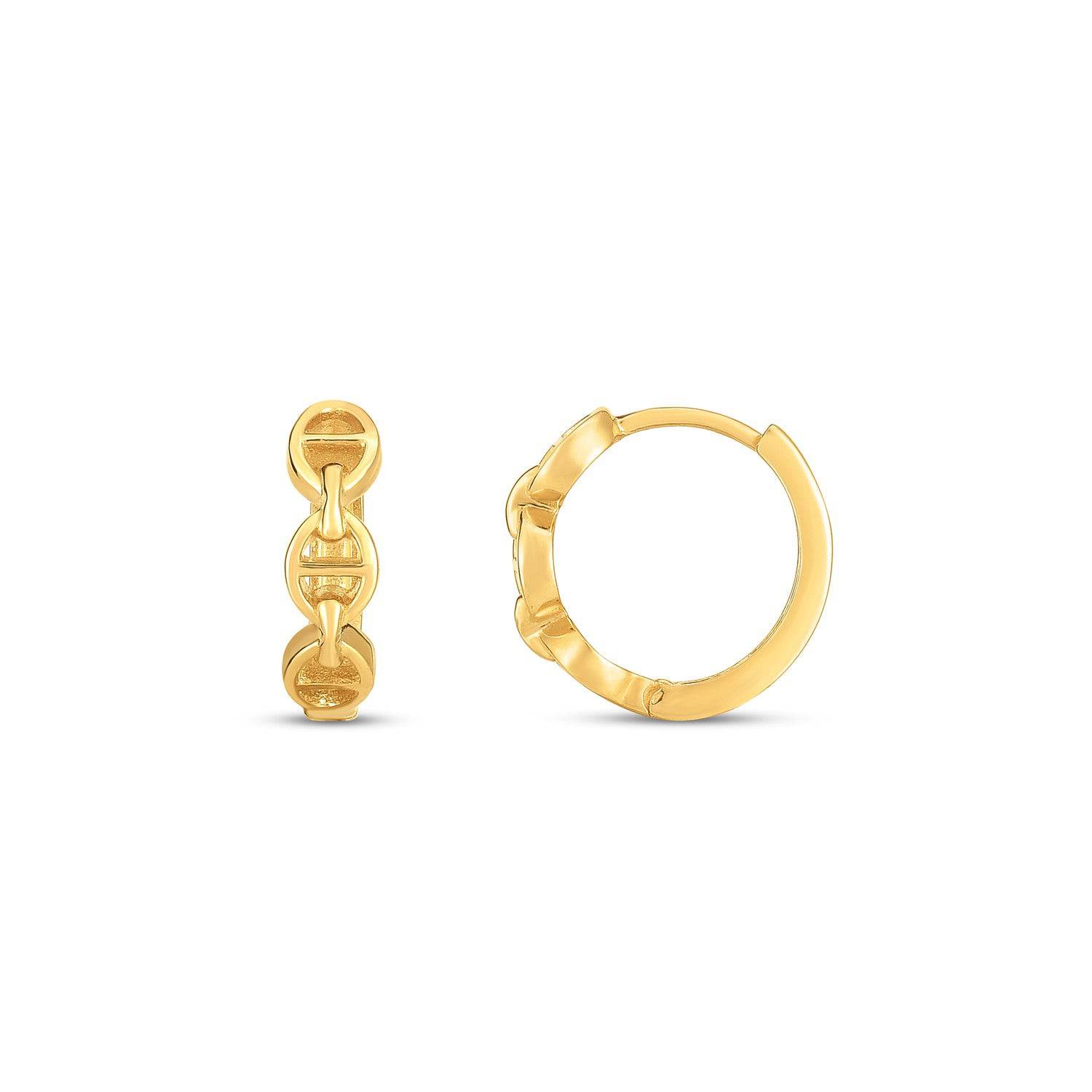 14k Yellow Gold Oval Mariner Huggies - Forever in Harmony