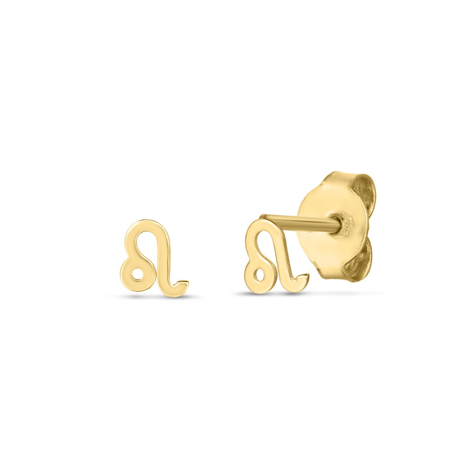 14k Yellow Gold Leo Stud Earrings |