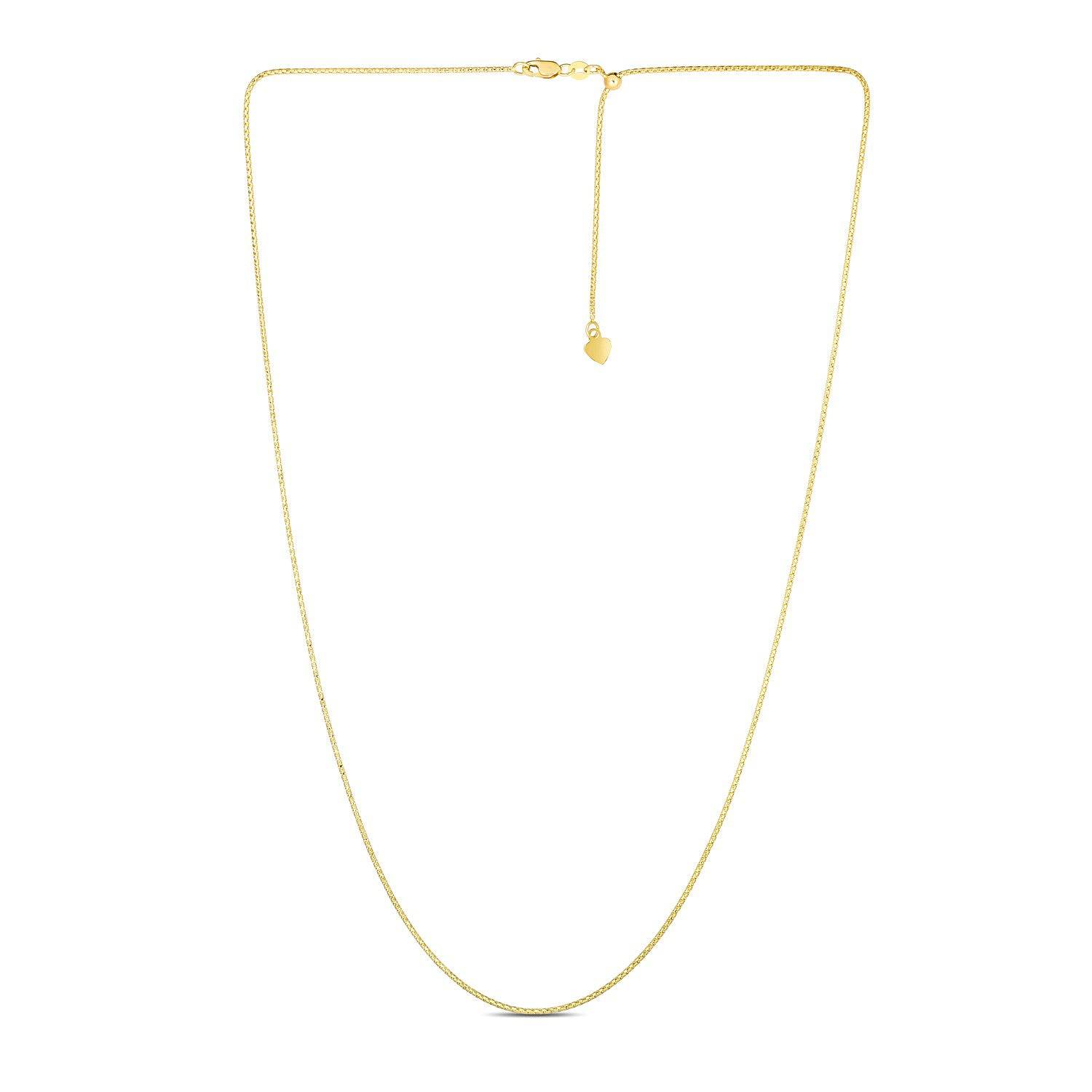 14k Yellow Gold Adjustable Popcorn Chain (1.10 mm) |