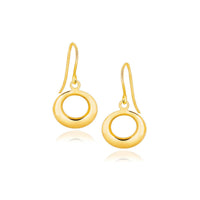 14k Yellow Gold Open Circle Dangle Earrings - Forever in Harmony