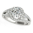 14k White Gold Split Shank Halo Bypass Diamond Engagement Ring (1 3/4 cttw) - Forever in Harmony