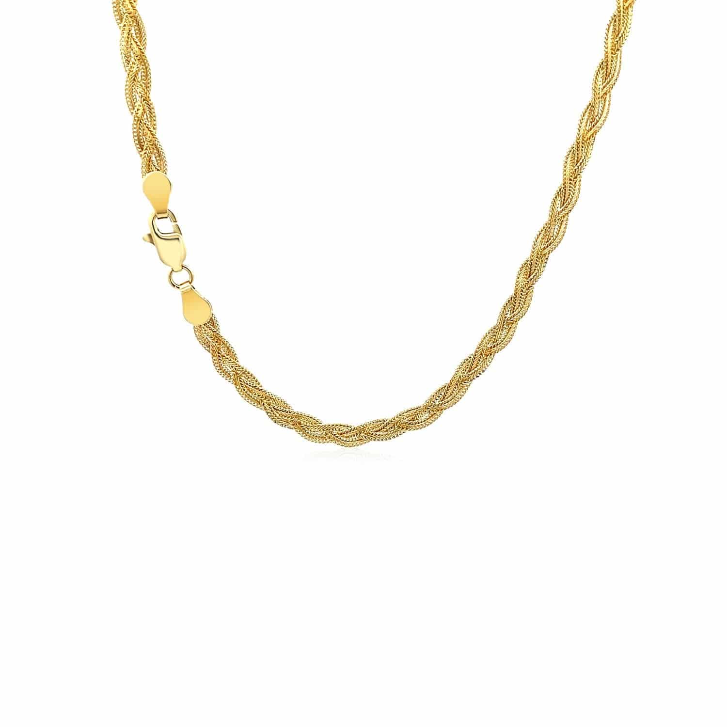 14k Yellow Gold Braided Chain (3.50 mm) - Forever in Harmony